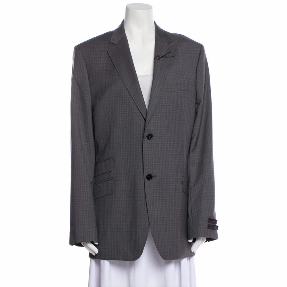 Ted Baker Wool Plaid Print Blazer w/ Tags